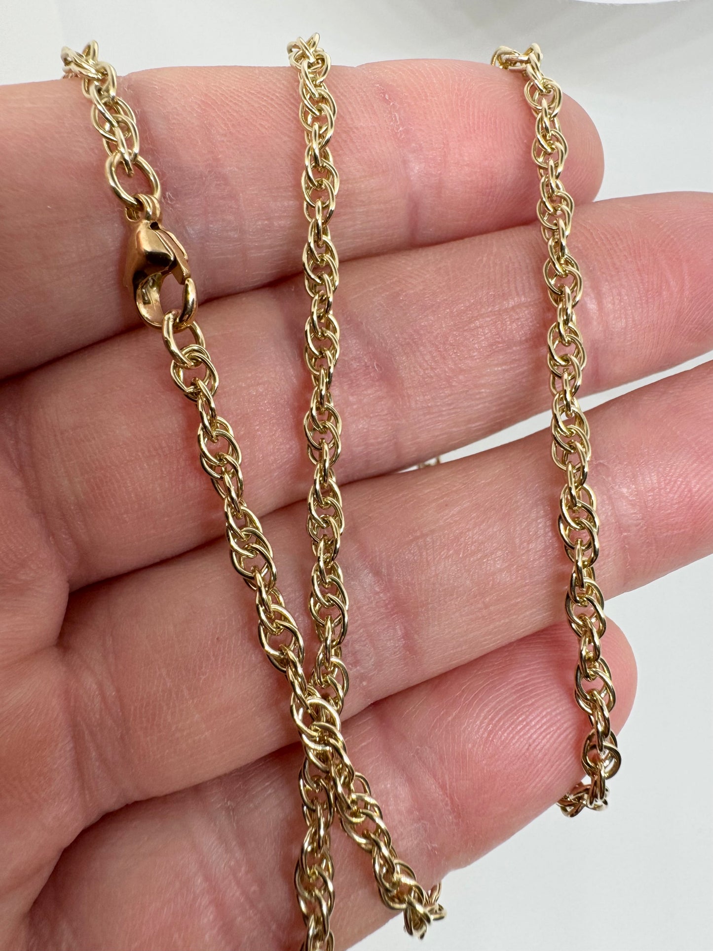 9ct Yellow Gold 3.4mm Prince of Wales Solid Rope Chain Various Lengths (G24R)
