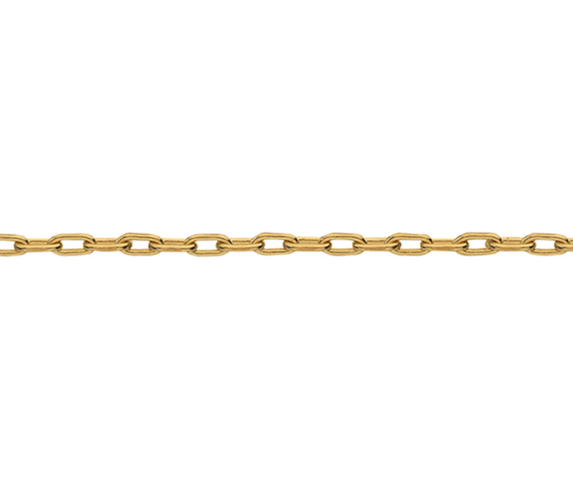 9ct Solid Yellow Gold 2mm Paperclip Link Chain `Various Lengths (2511)
