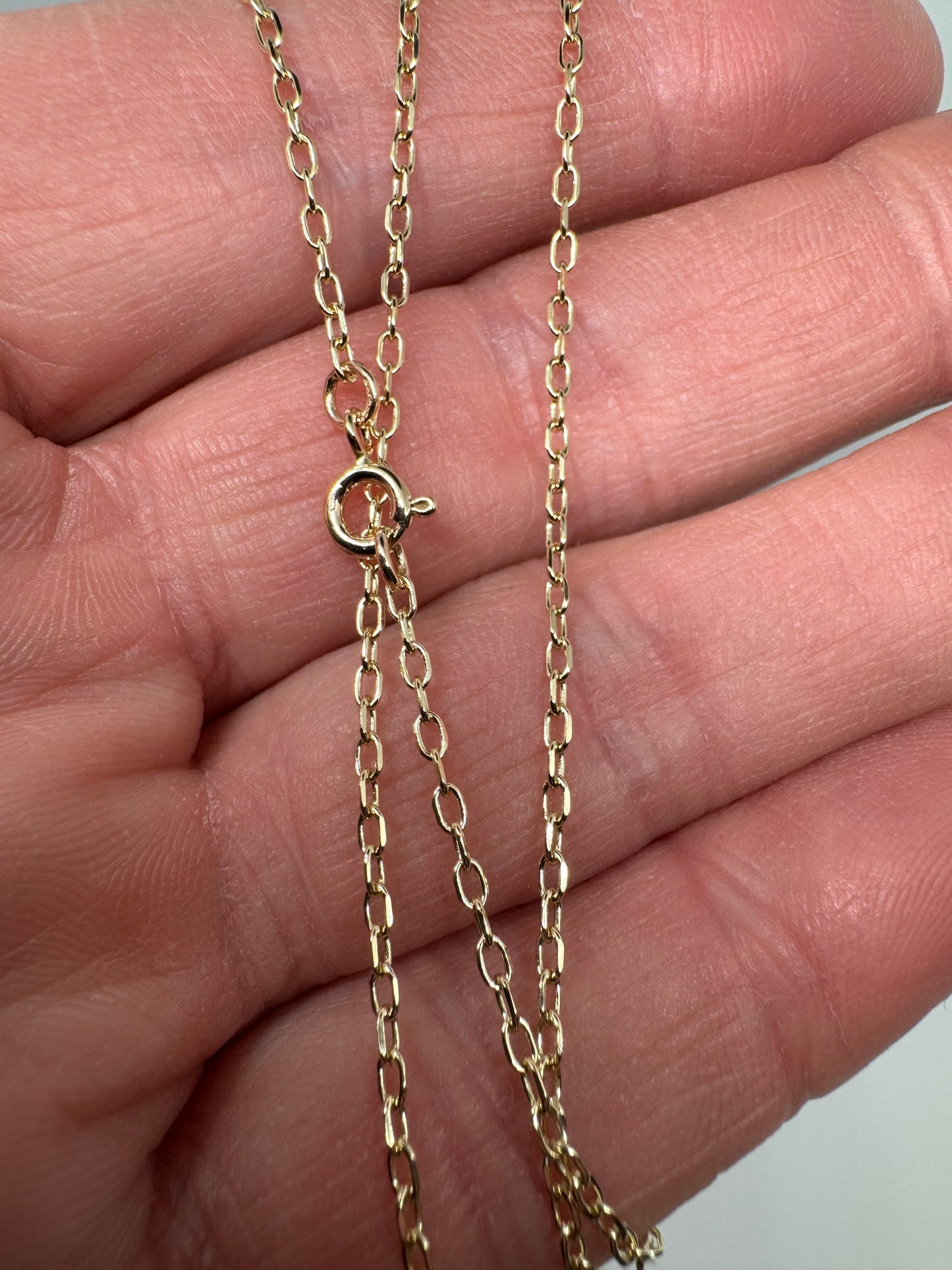 9ct Yellow Gold 1.7mm Trace Filed Oval Link Chain (G45AFT)