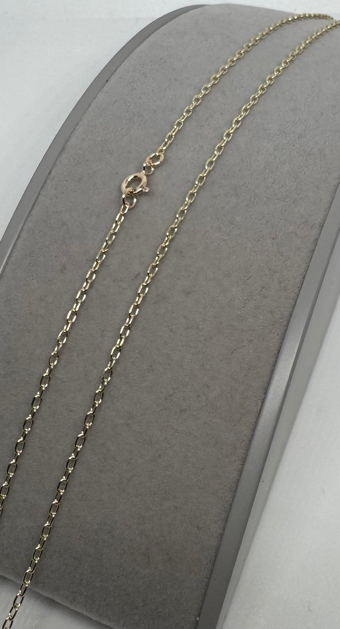 9ct Yellow Gold 1.7mm Trace Filed Oval Link Chain (G45AFT)