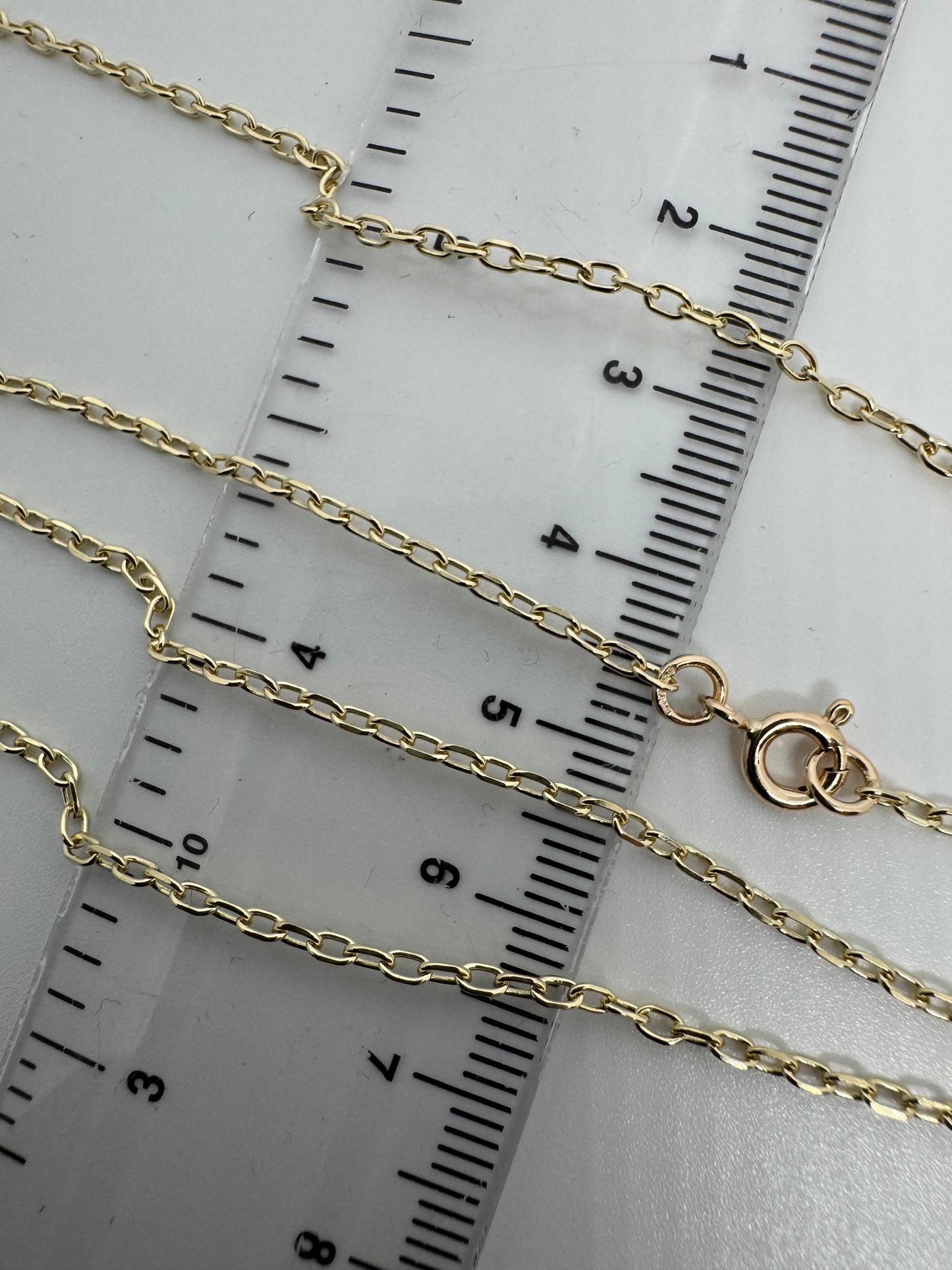 9ct Yellow Gold 1.7mm Trace Filed Oval Link Chain (G45AFT)