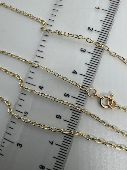 9ct Yellow Gold 1.7mm Trace Filed Oval Link Chain (G45AFT)