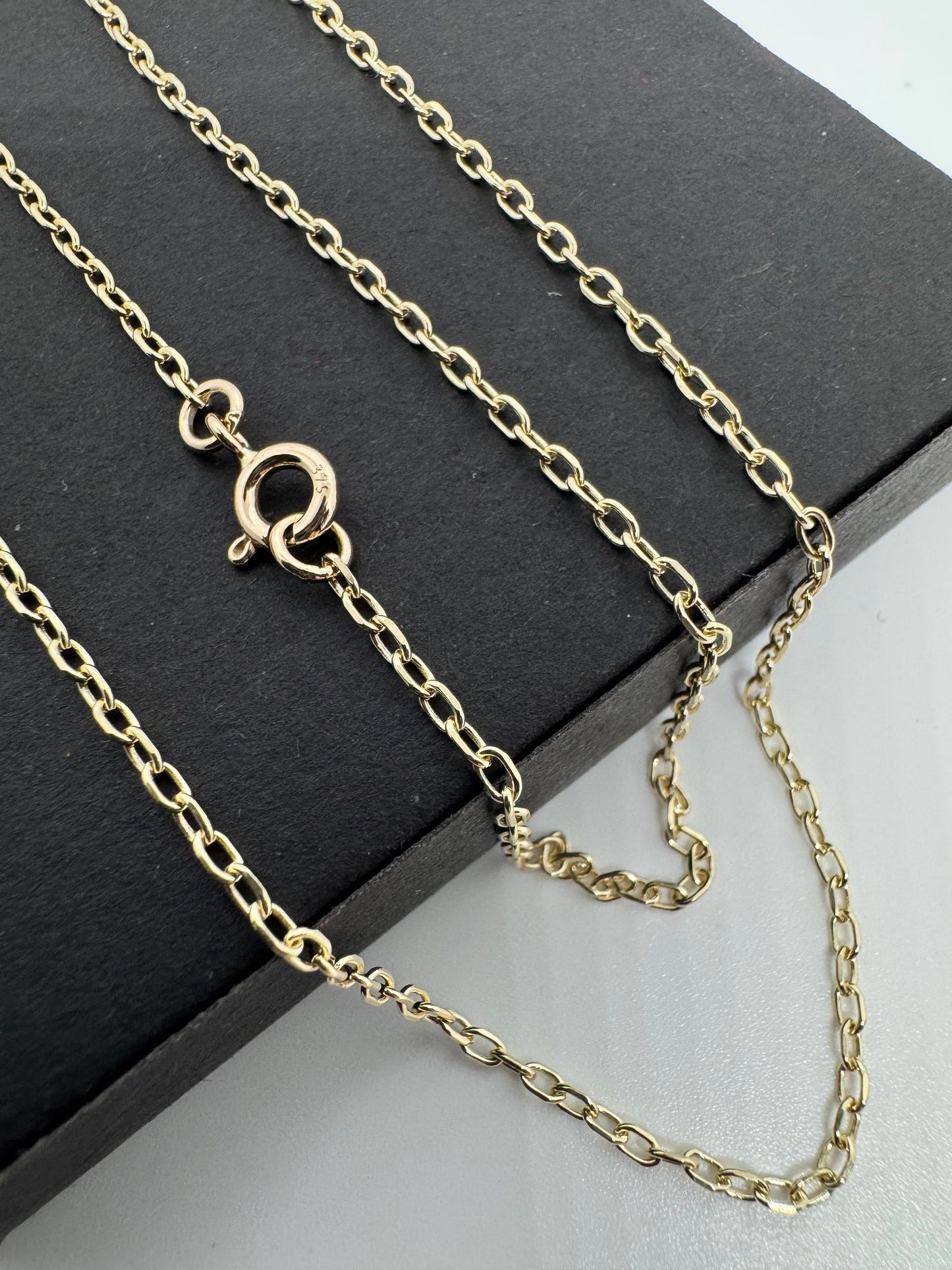 9ct Yellow Gold 1.7mm Trace Filed Oval Link Chain (G45AFT)
