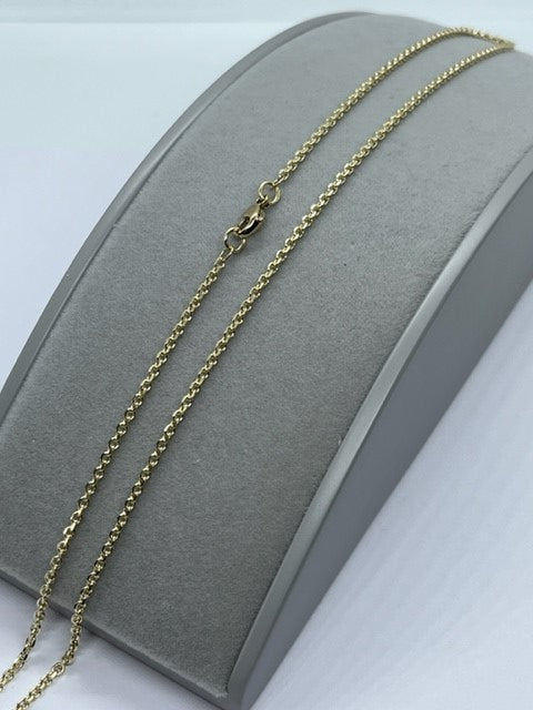 9ct Yellow Gold 1.85mm Solid Diamond Cut Edge Trace Chain Various Lengths (G50CTFT)