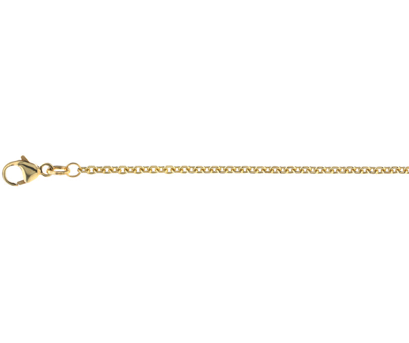 9ct Yellow Gold Solid Link Diamond Cut Trace Chain Various Lengths (50CTFT)