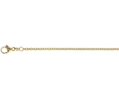 9ct Yellow Gold Solid Link Diamond Cut Trace Chain Various Lengths (50CTFT)