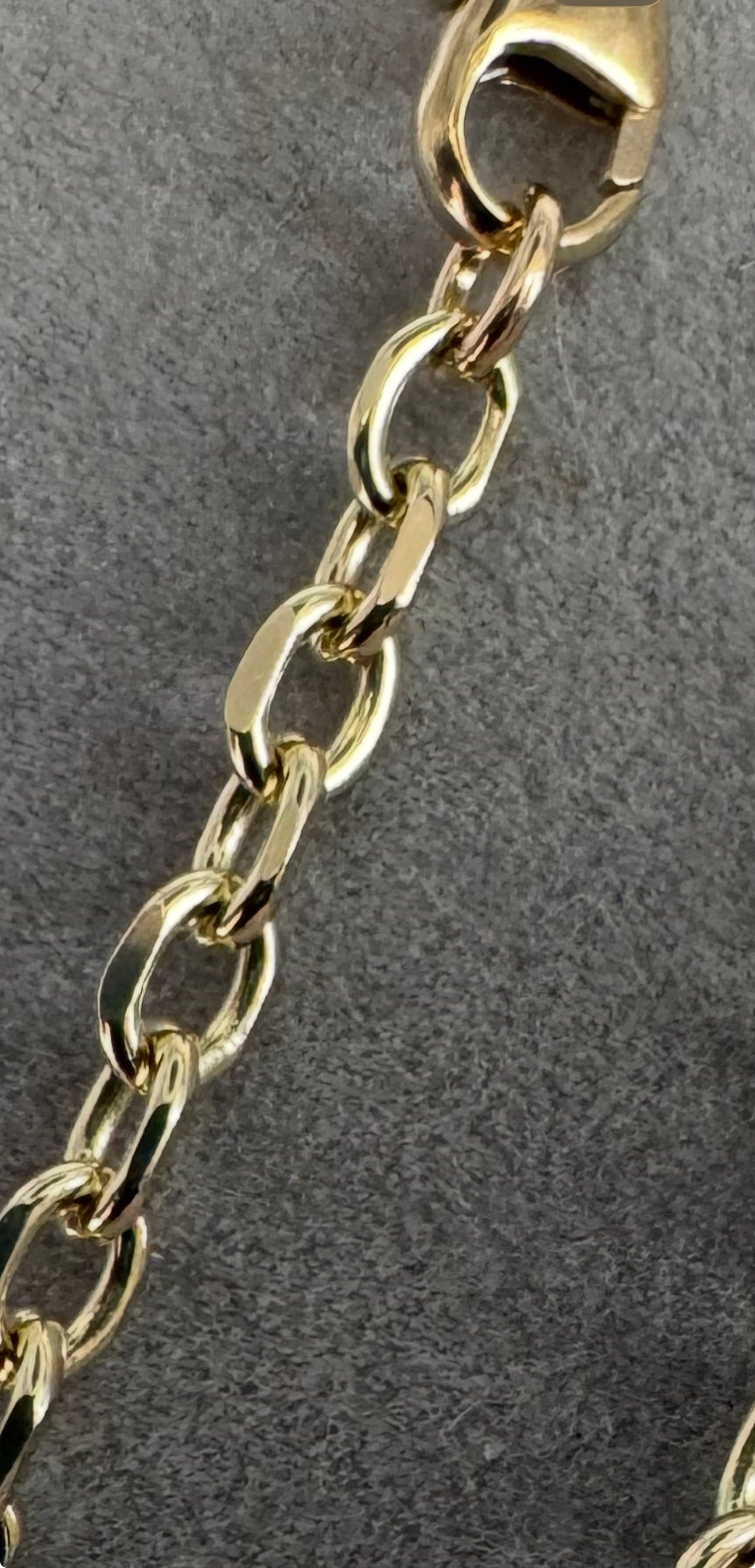 9ct Solid Yellow Gold 3mm Diamond Cut Oval Belcher Necklace