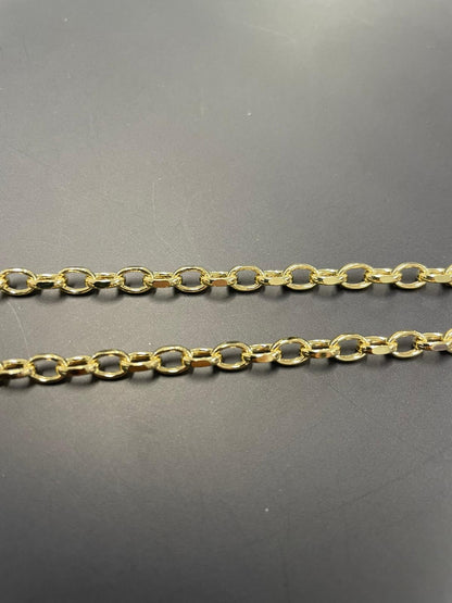 9ct Yellow Gold Solid Heavy Oval Link Belcher Chain Various Lengths (GB2OHF)