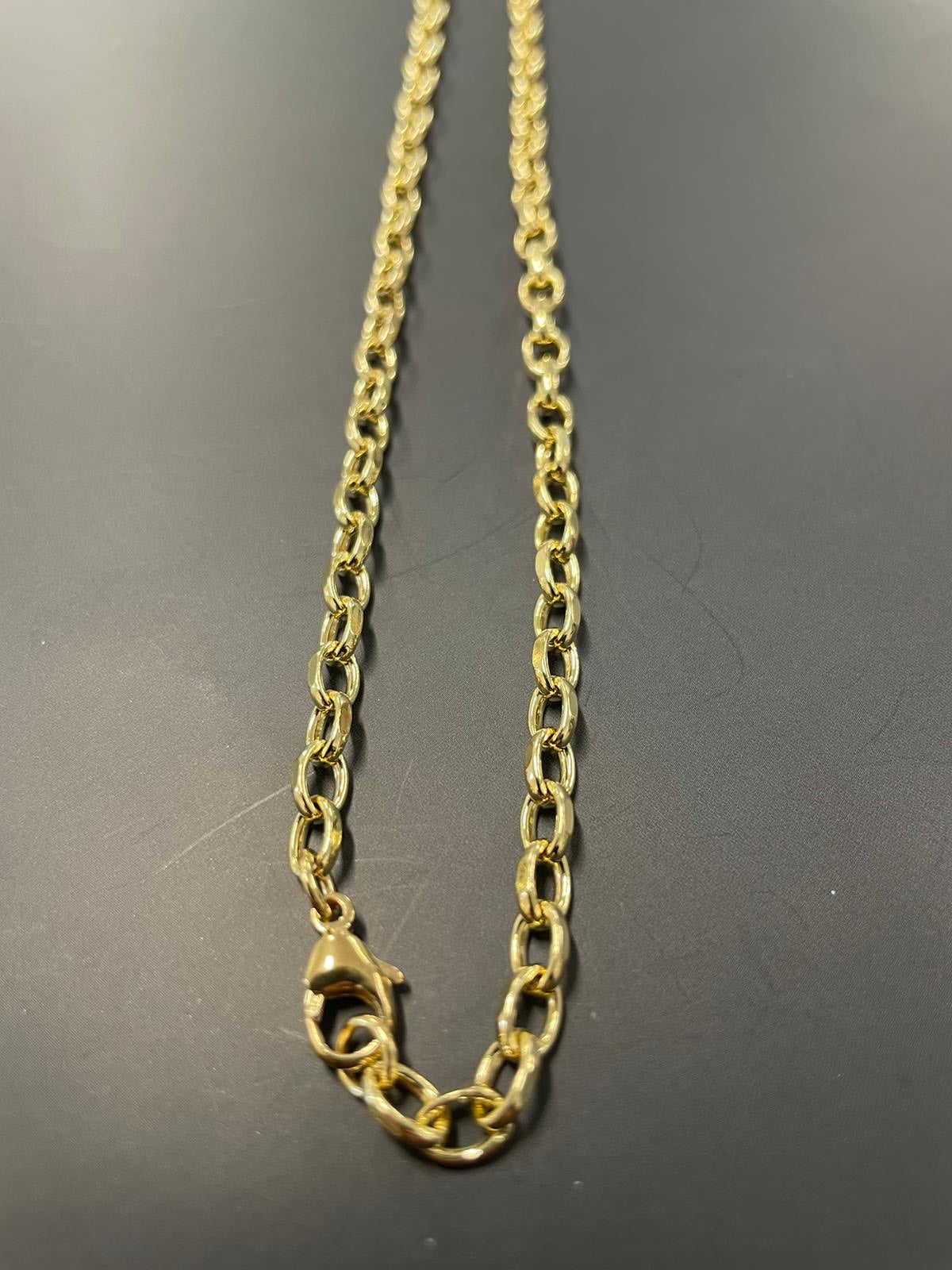 9ct Yellow Gold Solid Heavy Oval Link Belcher Chain Various Lengths (GB2OHF)