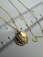 9ct Yellow Gold Solid St Christopher Pendant Necklace 18 Inch