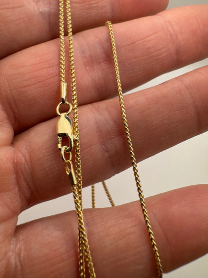 9ct Yellow Gold Diamond Cut Edge Franco 1.1mm Necklace Chain  (GFFR35)