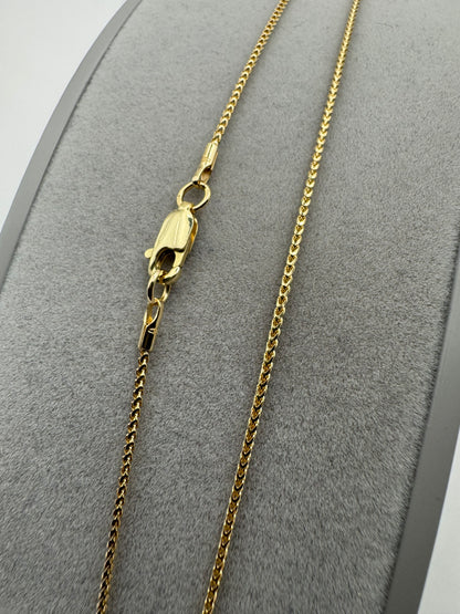9ct Yellow Gold Diamond Cut Edge Franco 1.1mm Necklace Chain  (GFFR35)
