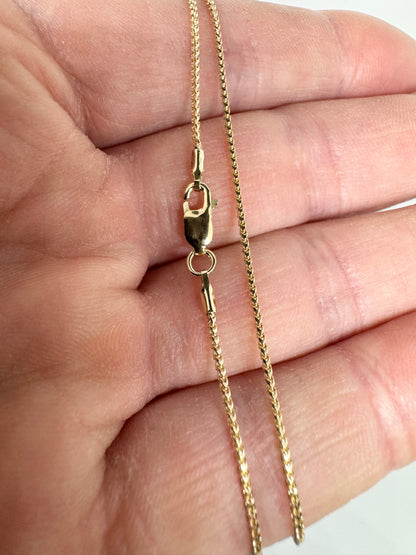 9ct Yellow Gold Solid Franco 1mm Neck Chain Various Lengths (GFR35)