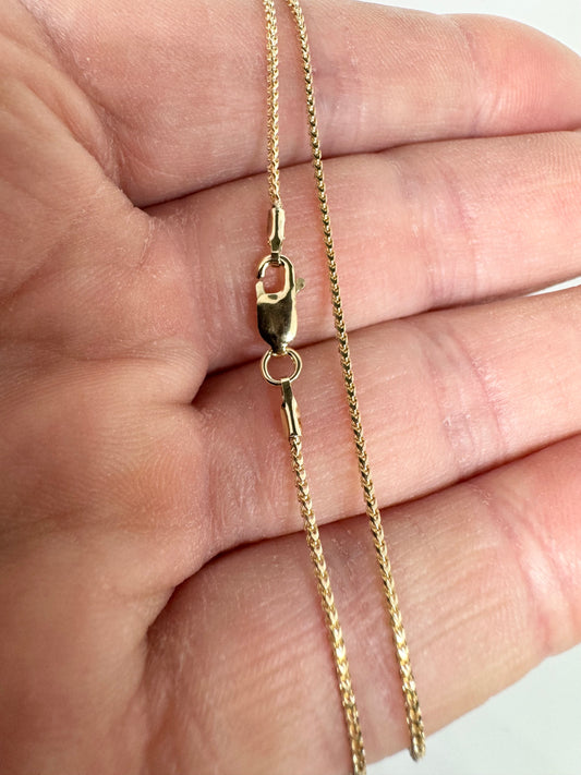 9ct Yellow Gold Solid Franco 1mm Neck Chain Various Lengths (GFR35)