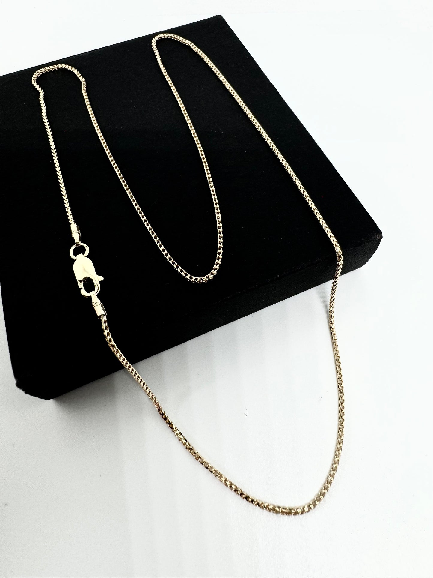 9ct Yellow Gold Solid Franco 1mm Neck Chain Various Lengths (GFR35)