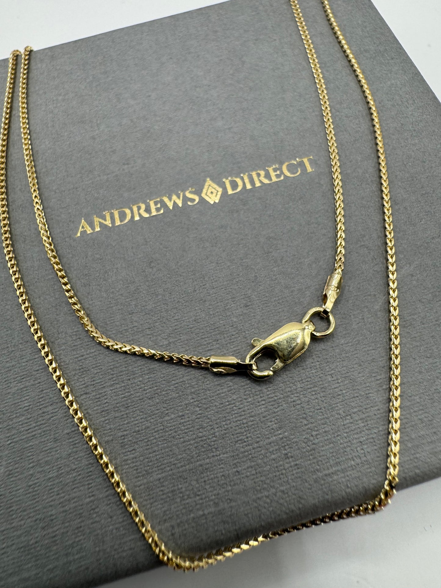 9ct Yellow Gold Solid Franco 1mm Neck Chain Necklace (GFR35)