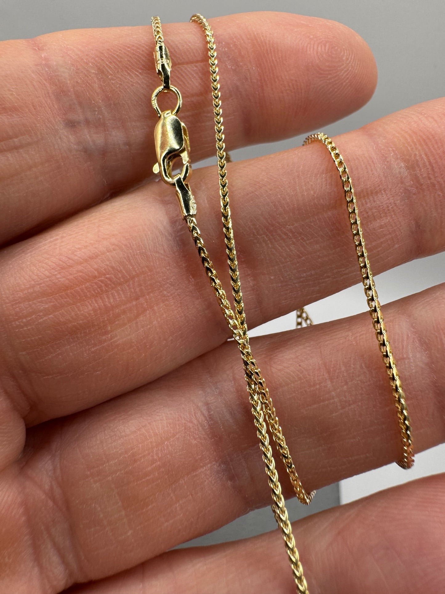 9ct Yellow Gold Solid Franco 1mm Neck Chain Necklace (GFR35)