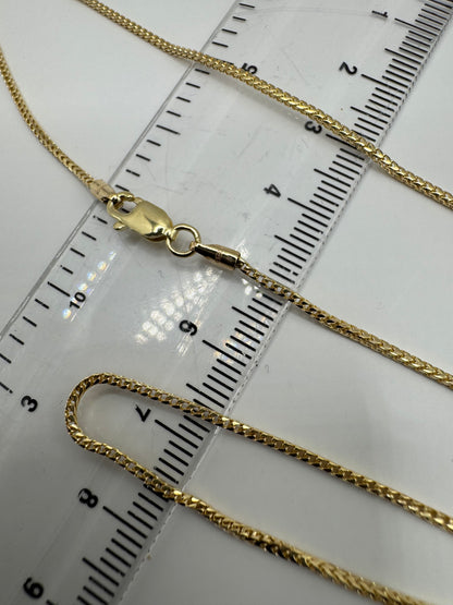 9ct Yellow Gold Franco 1.2mm Necklace Chain Various Lengths (GFR40)