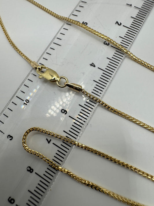 9ct Yellow Gold Franco 1.2mm Necklace Chain Various Lengths (GFR40)
