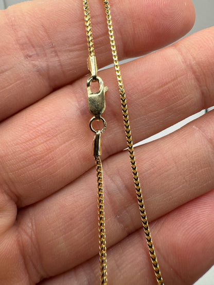 9ct Yellow Gold Franco 1.2mm Necklace Chain Various Lengths (GFR40)
