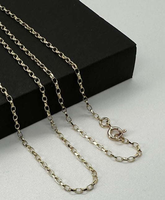 9ct Solid Yellow Gold 1.85mm Belcher Chain Various Lengths (GMIN)