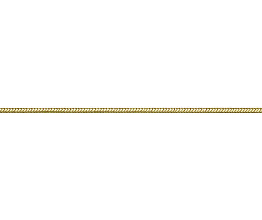 9ct Yellow Solid Gold 1.1mm Snake Chain Necklace (GSNB)