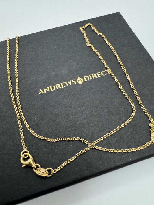 9ct Yellow Gold 1.3mm Round Trace Link Neck Chain (002J)