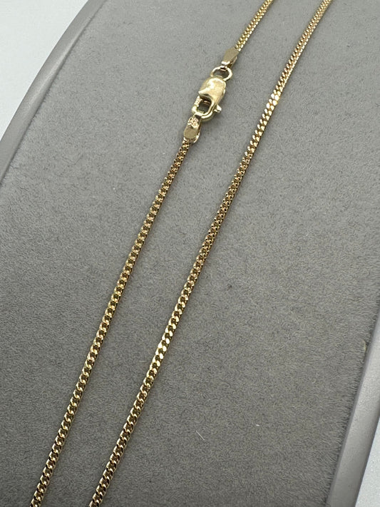 9ct Yellow Gold Solid Gold 1.3mm Curb Chain Various Lengths (006B)