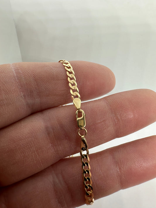 9ct Yellow Gold 3.6mm Curb Flat Link Chain Various Lengths (037A)