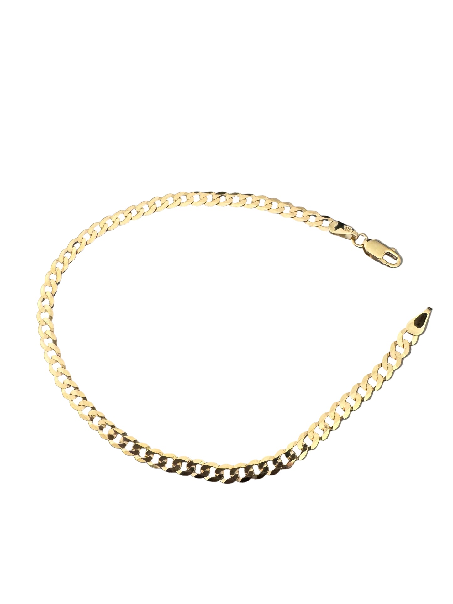 gold curb bracelet 9ct