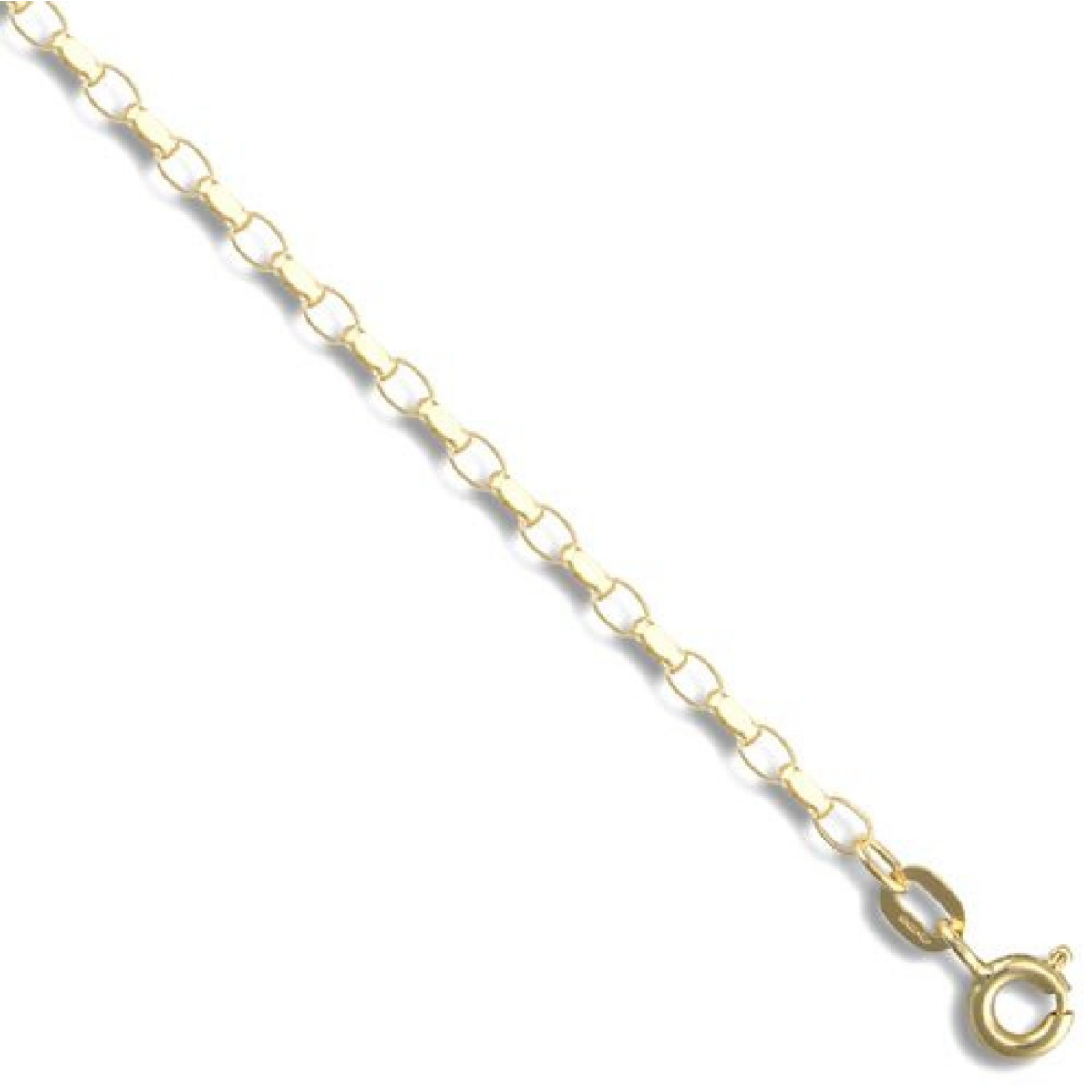 9ct Yellow Gold 2.3mm Diamond Cut Oval Belcher Chain Various Lengths (055B)