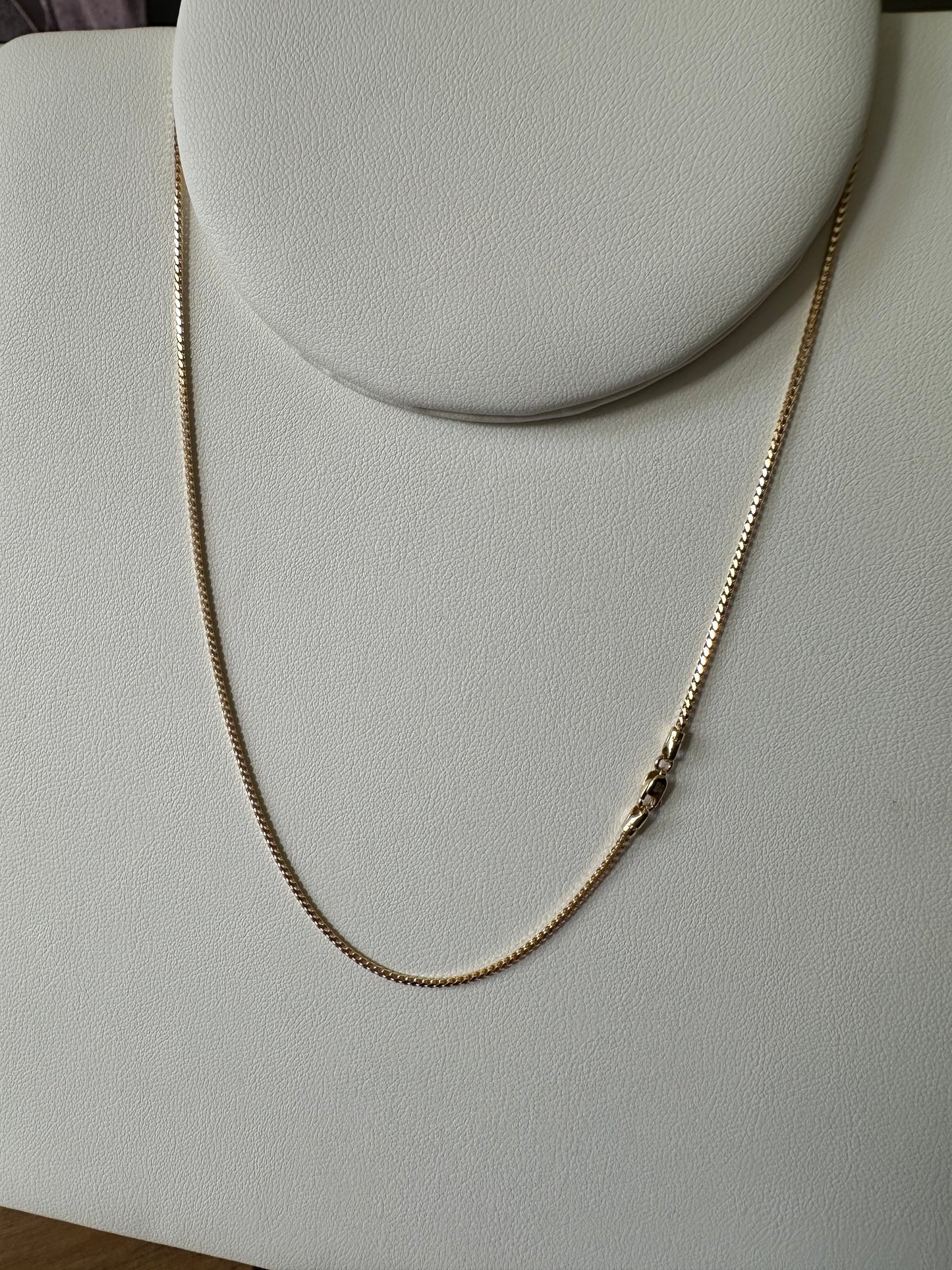 9ct Yellow Gold Diamond Edge Square Franco 1.2mm Neck Chain (085B)