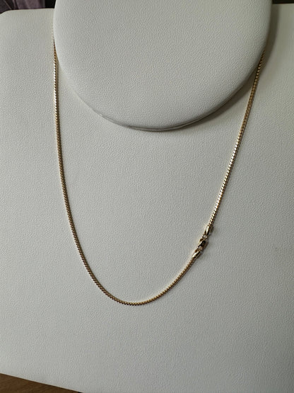 9ct Yellow Gold Diamond Edge Square Franco 1.2mm Neck Chain (085B)