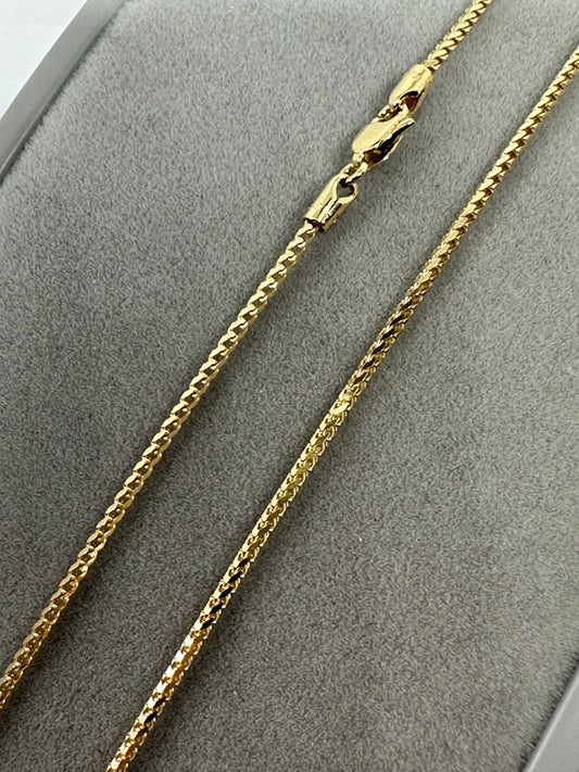 9ct Yellow Gold Diamond Edge Square Franco 1.2mm Neck Chain (085B)