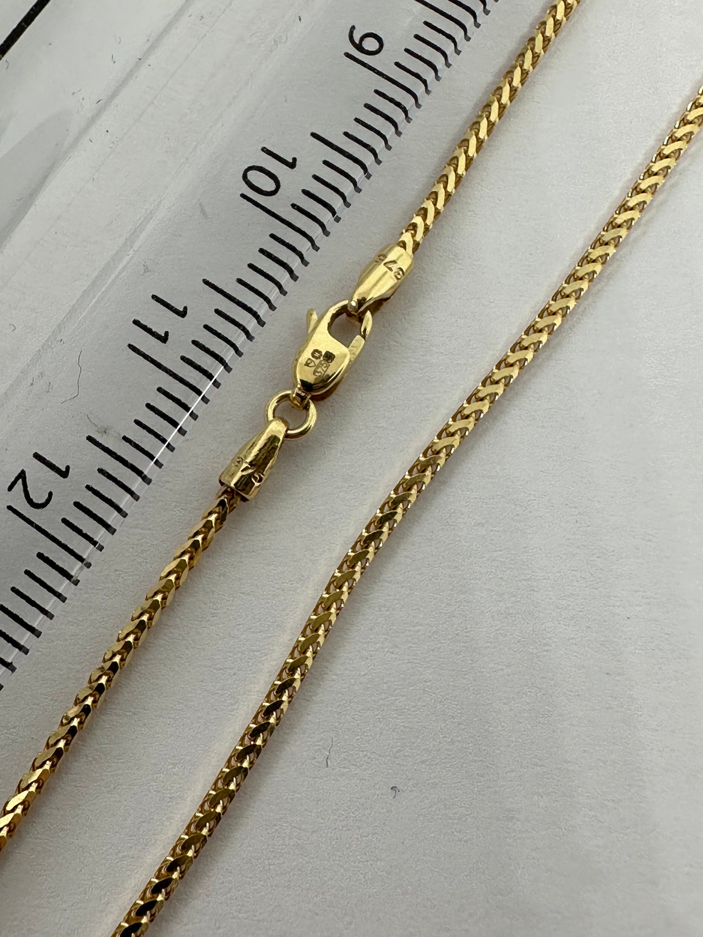 9ct Yellow Gold Diamond Edge Square Franco 1.2mm Neck Chain (085B)