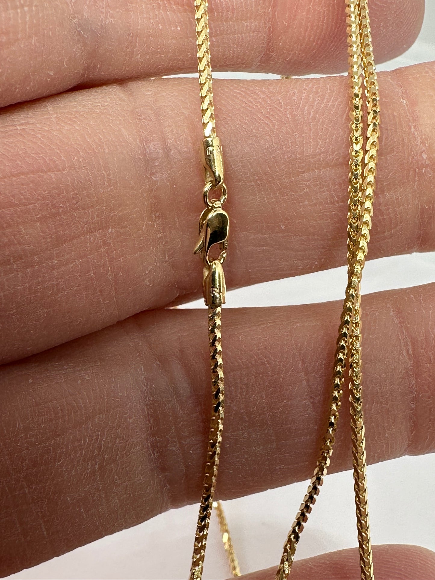 9ct Yellow Gold Diamond Edge Square Franco 1.2mm Neck Chain (085B)