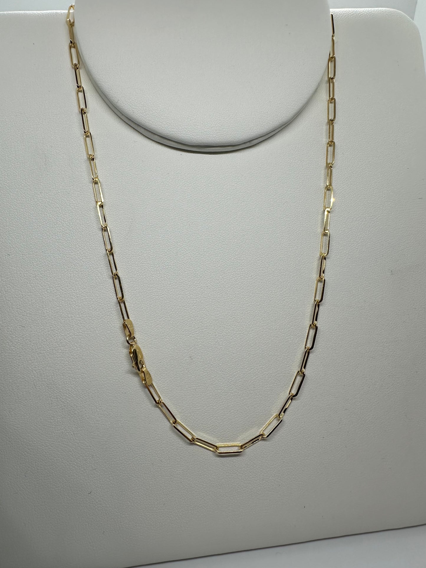 9ct Yellow Gold 3mm Paperclip Link Chain Various Lengths (093A)