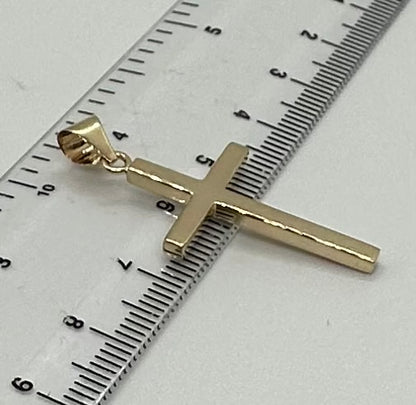 9ct Yellow Gold 40x20mm Solid Gold Cross Pendant (x003)