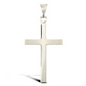 9ct White Gold 40x20mm Solid Plain Polished Cross Pendant (X112)