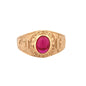 9ct Yellow Gold London University Red Cabouchon Ring , Sizes O - Z (0341)