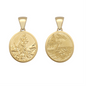 9ct Yellow Gold 19x16mm Solid St Christopher Air, Sea, & Land Pendant (0066)