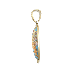 9ct Gold 25mm Cubic Zirconia Multi-coloured Globe Pendant (2090)