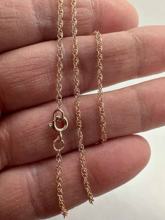 9ct Rose Gold 2mm Prince of Wales Rope Chain Various Lengths (R12R)