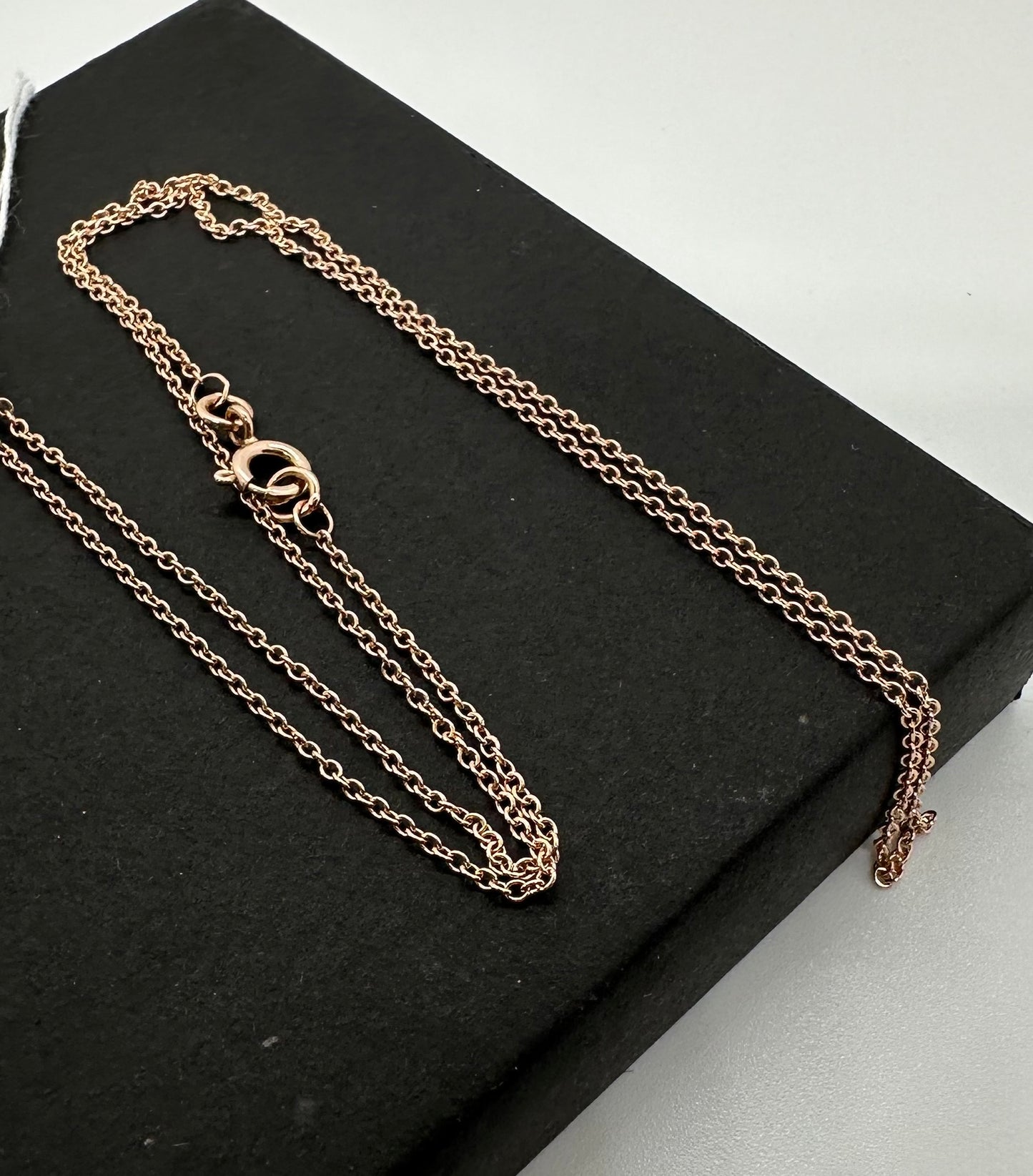 9ct Rose Red Gold 1.2mm Trace Round Link Chain Various Lengths (R12T)
