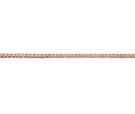 9ct Rose Gold 1.5mm Solid Box Venetian Link Chain  (R15V)