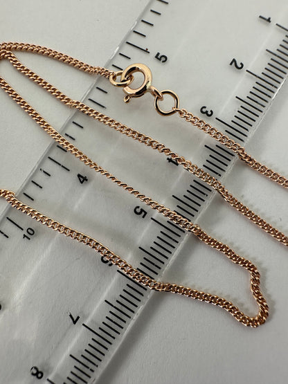 9ct Rose Gold 1.6mm Filed Edge Curb Link Chain (R18FC)