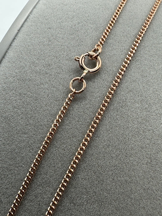 9ct Rose Gold 1.6mm Filed Edge Curb Link Necklace Chain (R18FC)
