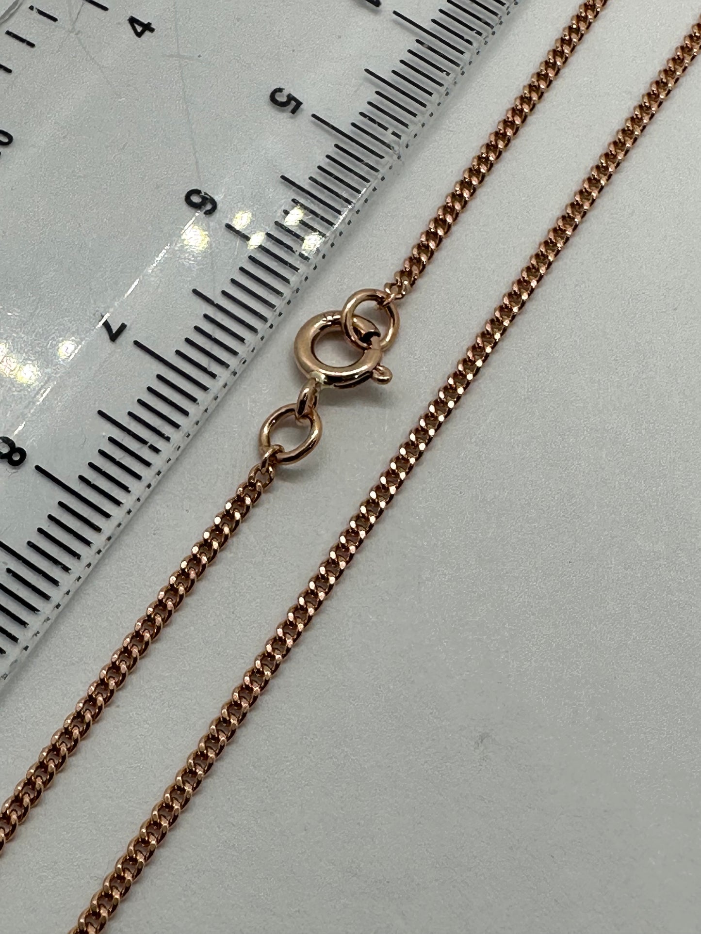 9ct Rose Gold 1.6mm Filed Edge Curb Link Chain (R18FC)