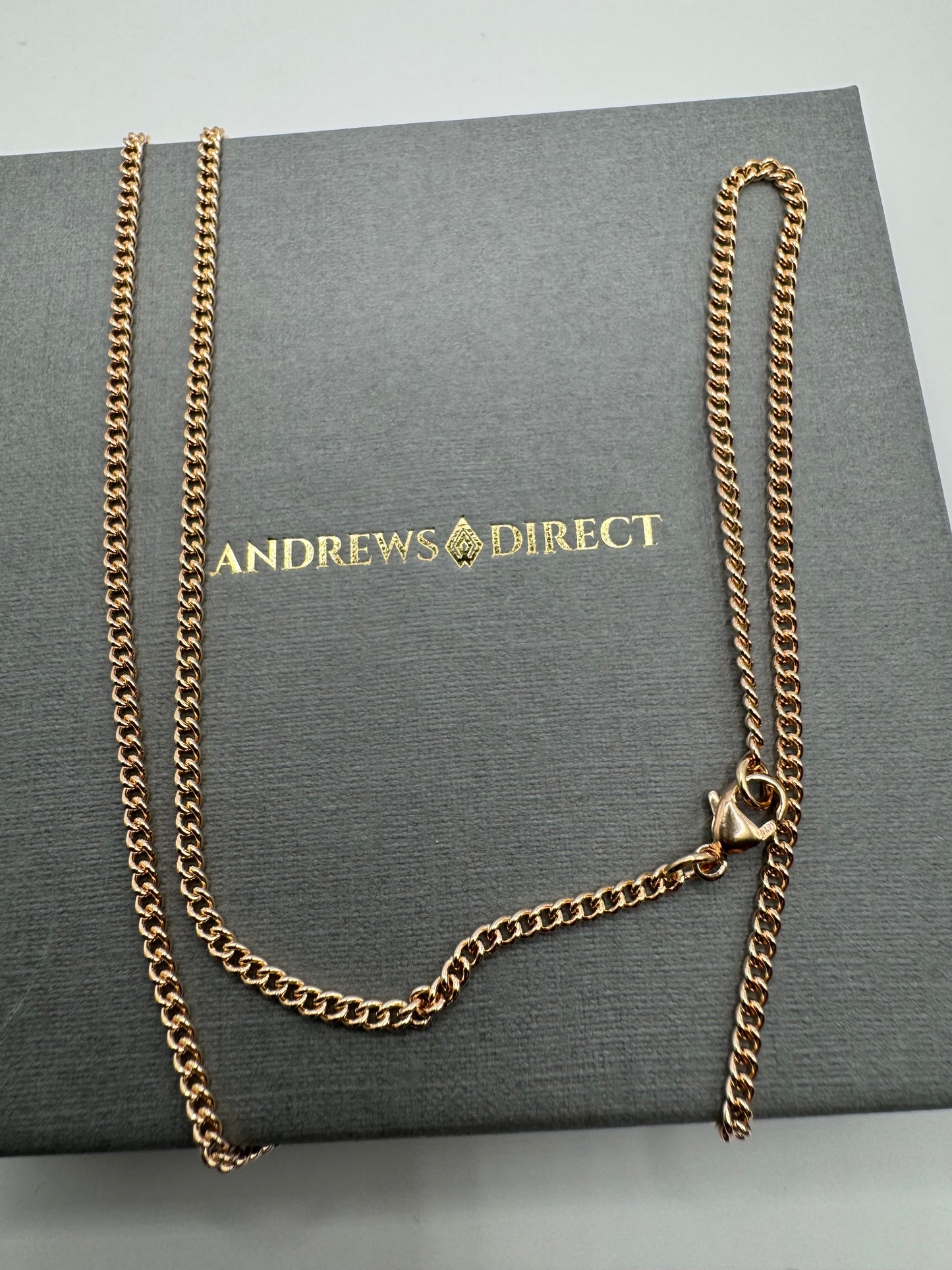 9ct Rose Gold 2.1mm Curb Neck Chain Various Lengths (r24c)