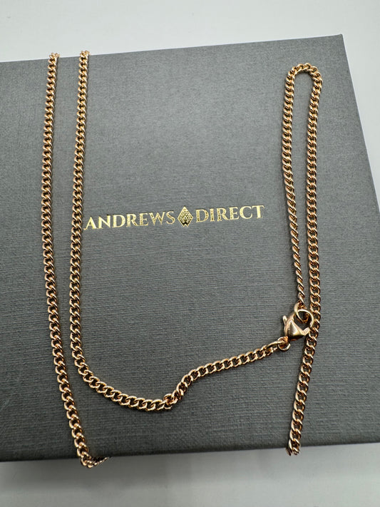 9ct Rose Gold 2.1mm Curb Neck Chain Various Lengths (r24c)